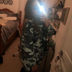 Carli Bybel x Missguided Camo Bling Coat